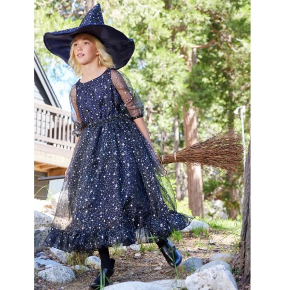 Chasing Fireflies Moon and Stars Witch Costume Dress Girls Kids 8 10 Halloween